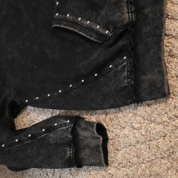 Broken Promises Adorned Washed Black Zip Up Hoodie Size Large - Picture 4 of 12